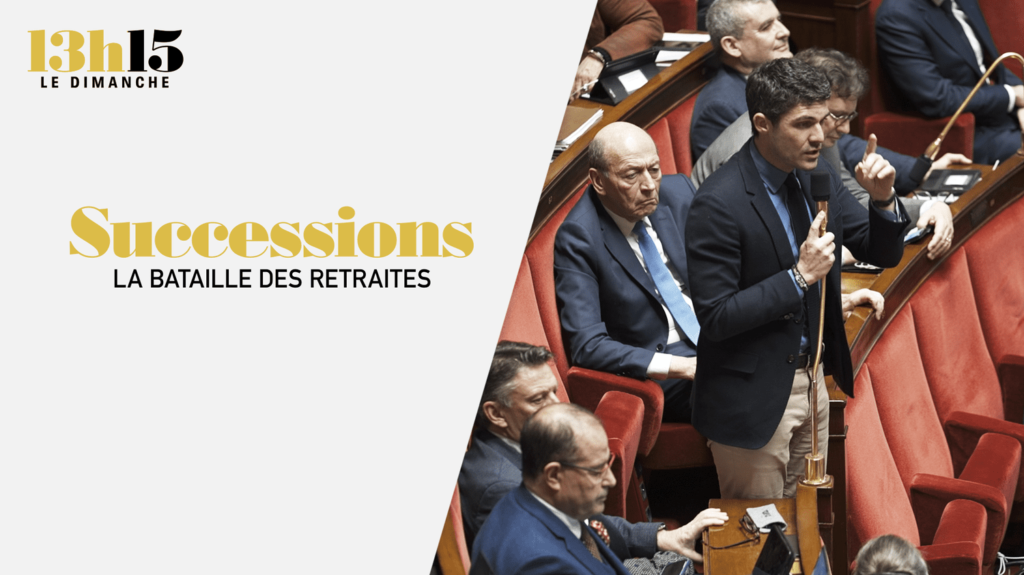 "13h15 le dimanche". Successions &gt; Saison 1 / Episode 1 : La bataille des retraites, partie 1
                              Dans cette série, les équipes du magazine "13h15" plongent dans le quotidien de personnalités politiques jusqu'en 2027, date à laquelle le président de la République sortant ne pourra plus se représen...