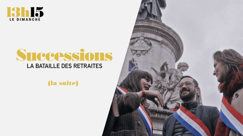 "13h15 le dimanche". Successions &gt; Saison 1 / Episode 1 : La bataille des retraites, partie 2
                              Dans cette série, les équipes du magazine "13h15" plongent dans le quotidien de personnalités politiques jusqu'en 2027, date à laquelle le président de la République sortant ne pourra plus se représen...