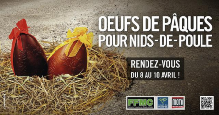 Des motards remplissent des nids-de-poule avec des œufs de Pâques pour protester contre les routes françaises
