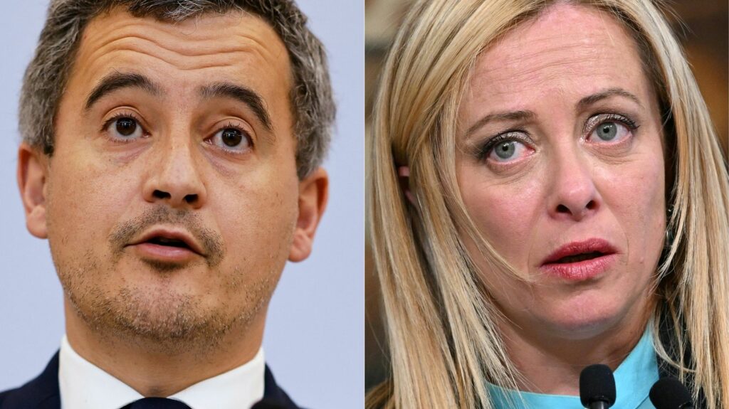 Crise France-Italie : derrière les attaques de Gérald Darmanin visant Giorgia Meloni, une stratégie pour contrer Marine Le Pen
                  Le ministre de l'Intérieur a accusé la présidente du Conseil italien d'être incapable de gérer l'immigration dans son pays. A travers ces attaques contre la dirigeante d'extrême droite, Gérald Darmanin vise aussi Marine Le Pen.