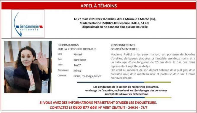 Sa fille demande à sa mère française disparue de "nous faire signe" qu'elle va bien