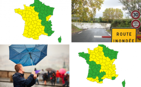 Craintes d'inondations dans le sud de la France au milieu des alertes de tempête pour la majeure partie du pays