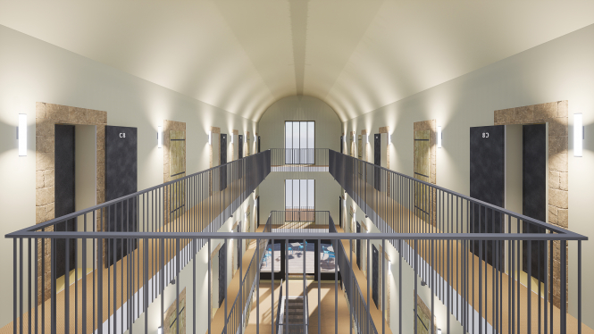 Ancienne prison française transformée en hôtel