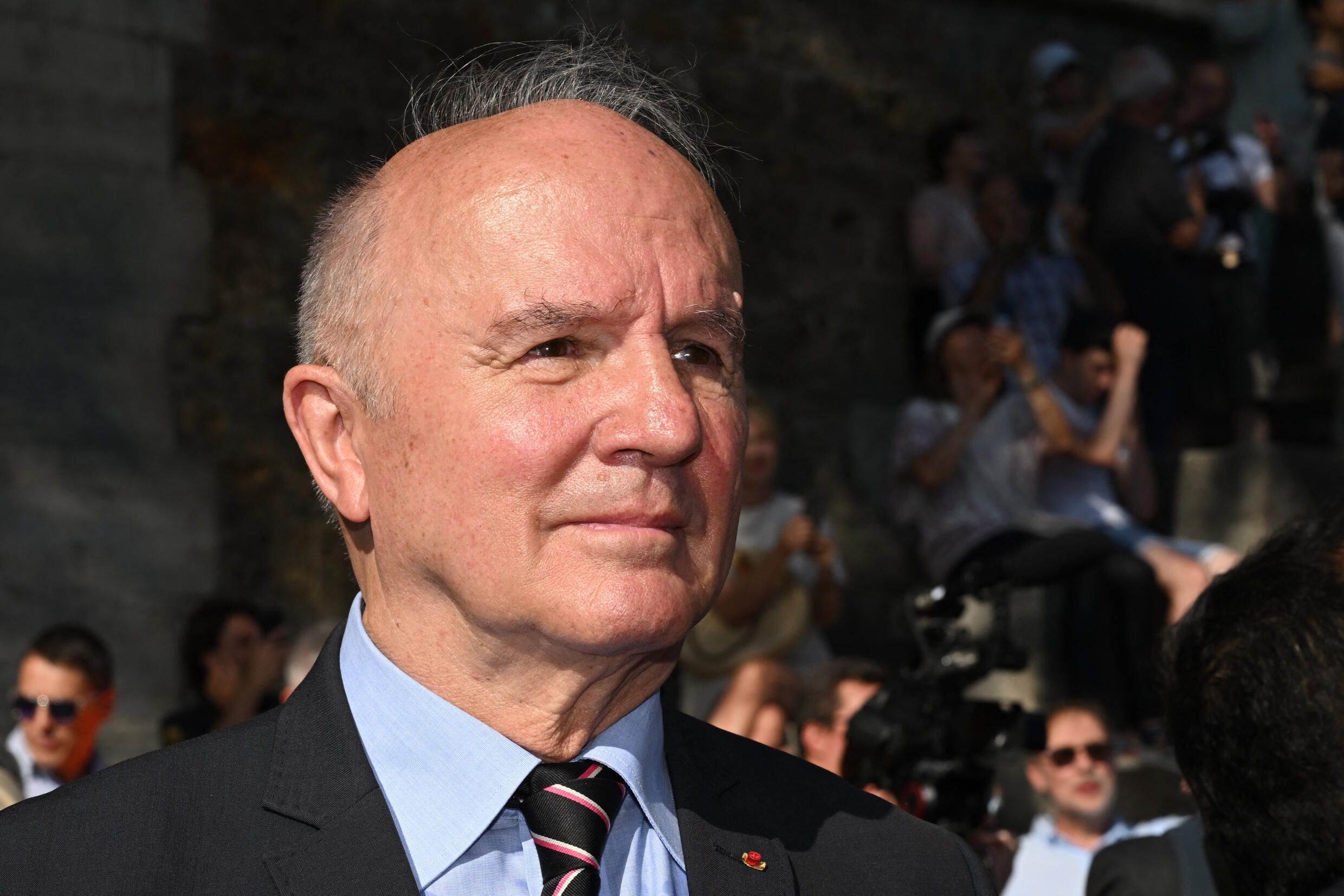 Jean-Louis Georgelin, ancien chef d'état-major des armées, directeur général de l'Établissement public chargé de la conservation et de la restauration de la cathédrale Notre-Dame de Paris, à Paris le 11 juillet 2023.