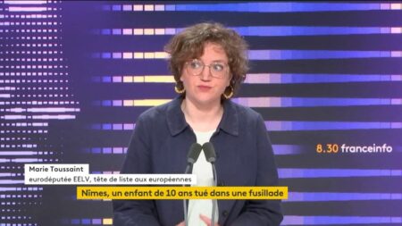 Décès d’un enfant à Nîmes: Responsabilité politique selon la députée EELV Marie Toussaint Enfant tué à Nîmes : "S'il est mort, c'est à cause des politiques", réagit la députée européenne EELV Marie Toussaint
La tête de liste des Verts aux européennes estime que la responsabilité incombe à" tous les bords politiques" pour ne pas "mener la guerre contre les trafiquants".