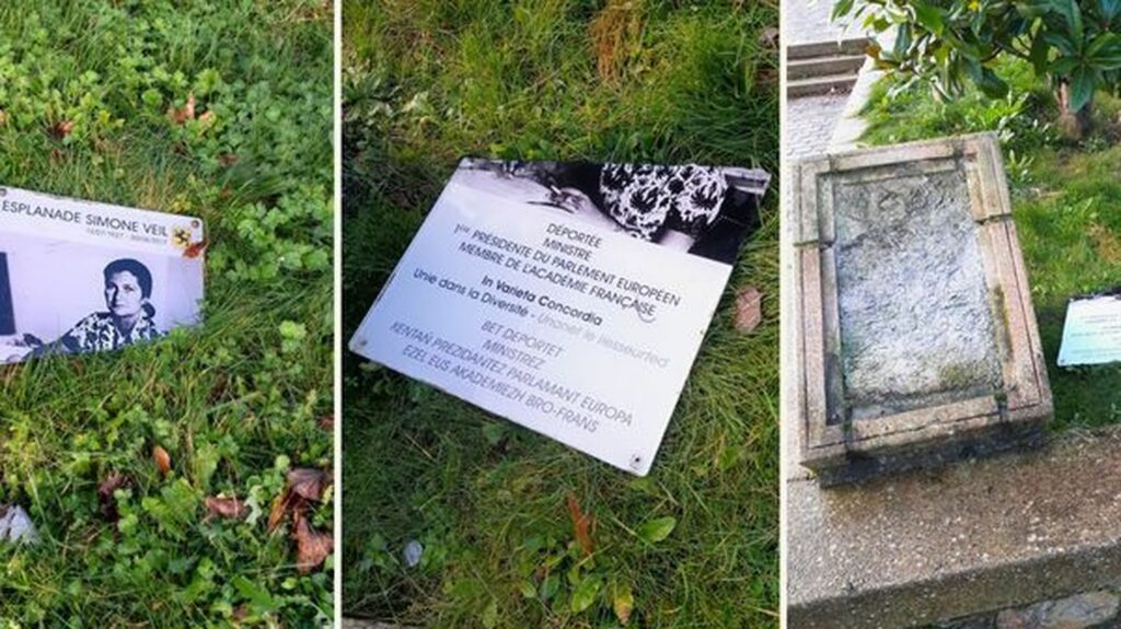 Finistère : une stèle en hommage à Simone Veil a été dégradée
          La stèle "a été descellée et brisée en deux morceaux", a regretté la préfecture du Finistère dans un communiqué publié mardi.