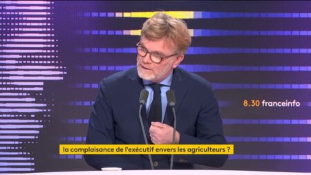 Répartition de la marge dans l’agroalimentaire : colère des agriculteurs, Fesneau promet des sanctions Colère des agriculteurs : "Il y a un sujet de répartition de la marge" dans l'agroalimentaire, concède Marc Fesneau
Le ministre de l'Agriculture promet de sanctionner les "détournements" de la loi Egalim. Il pointe "les distributeurs" et "les industriels".