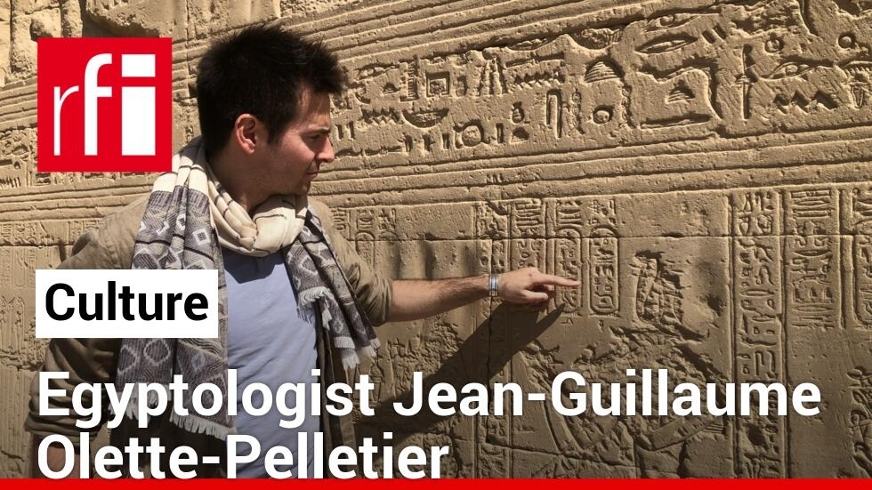 L'égyptologue Jean-Guillaume Olette-Pelletier à Karnak, Égypte, en mars 2022.