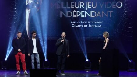 Pégases : "Chants of Sennaar" sacré meilleur jeu vidéo français de l'année
          Ce jeu vidéo propose de rétablir le lien linguistique entre les peuples par le biais de traductions et d'énigmes à résoudre dans un univers inspiré du mythe de la tour de Babel.
