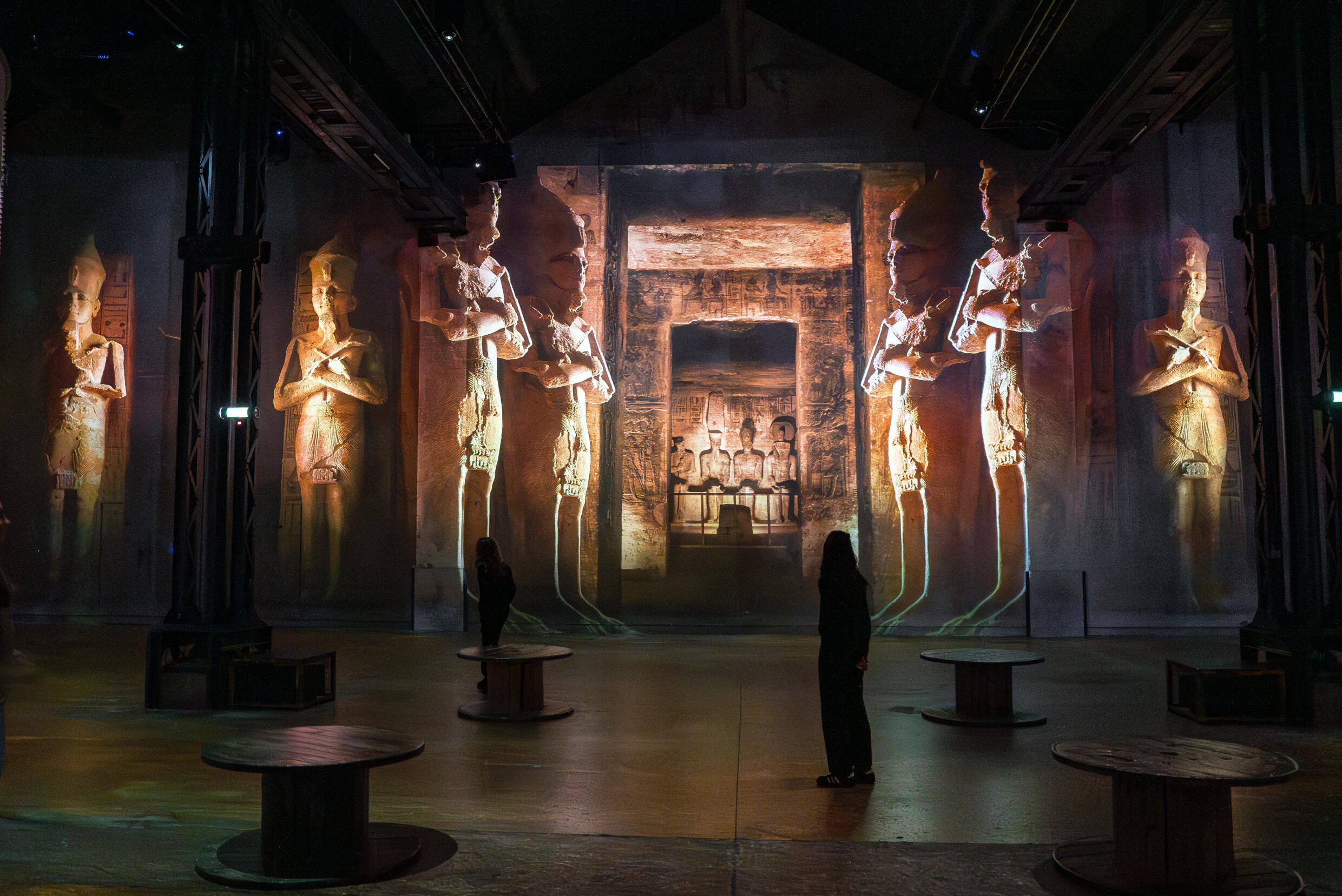 Une projection à l'exposition "Pharaons égyptiens. De Khéops à Ramsès II" à l'Atelier des Lumières à Paris.