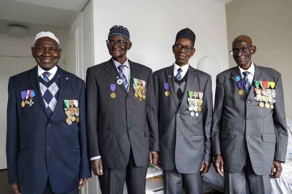 Gorgui M'Bodji, Ousmane Sagna, Oumar Dieme et Yoro Diao, à l'auberge de Bondy, le 18 avril 2023.