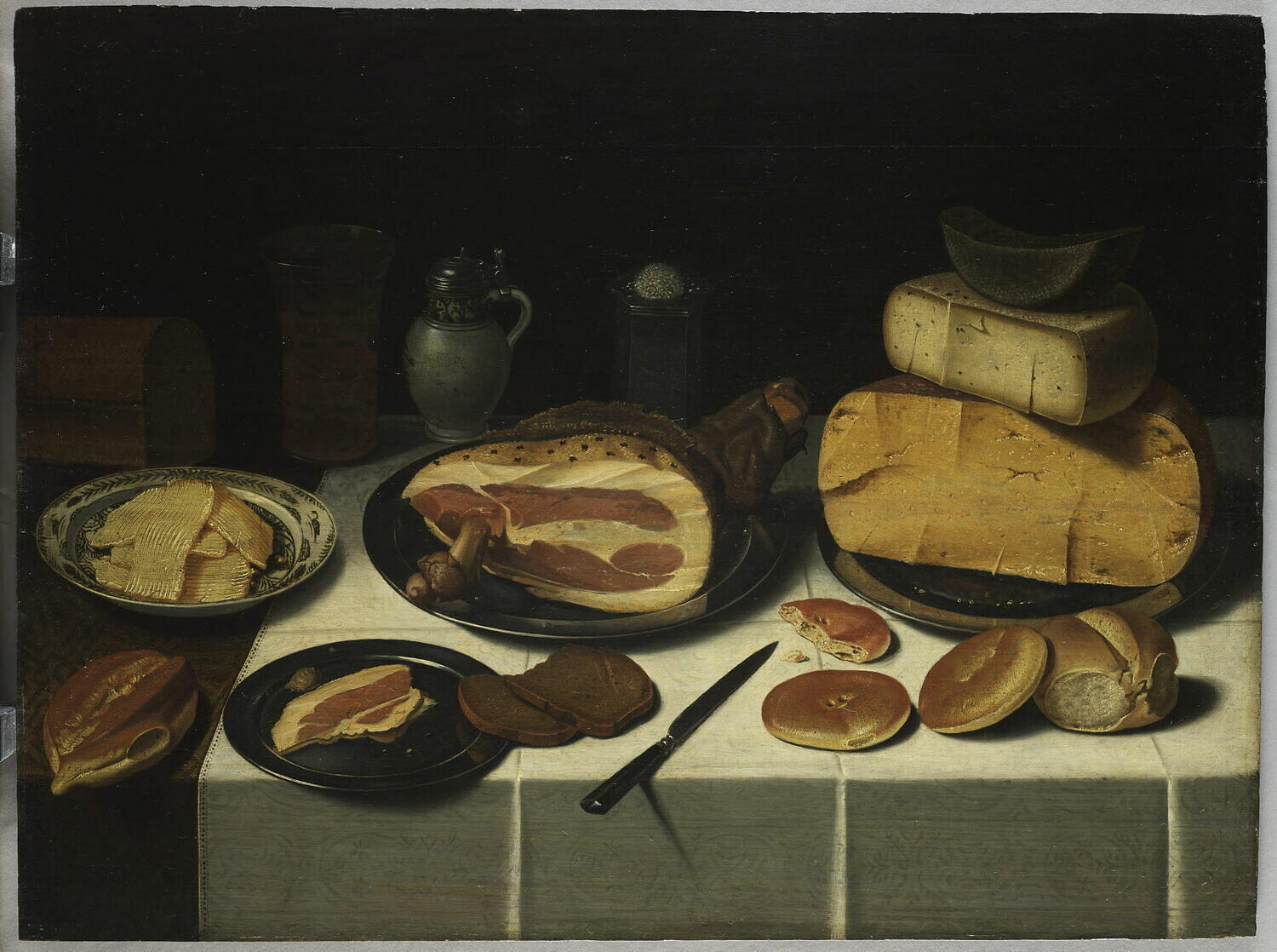 "Nature morte au jambon" de Floris van Schooten, peinte en 1926. L