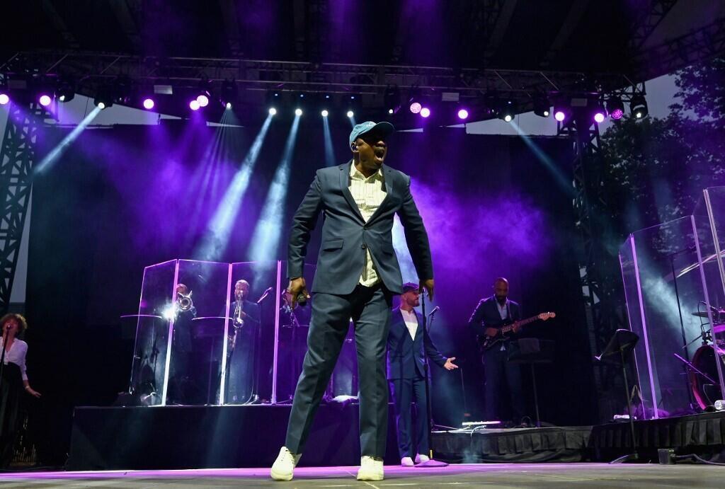 Le rappeur français MC Solaar se produit au Capitol One City Parks Foundation SummerStage à New York le 21 juin 2022.