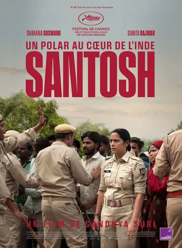Affiche du film ‘Santosh’ de la réalisatrice indienne Sandhya Suri, en salles le 17 juillet 2024. (SHAHANA GOSWAMI)