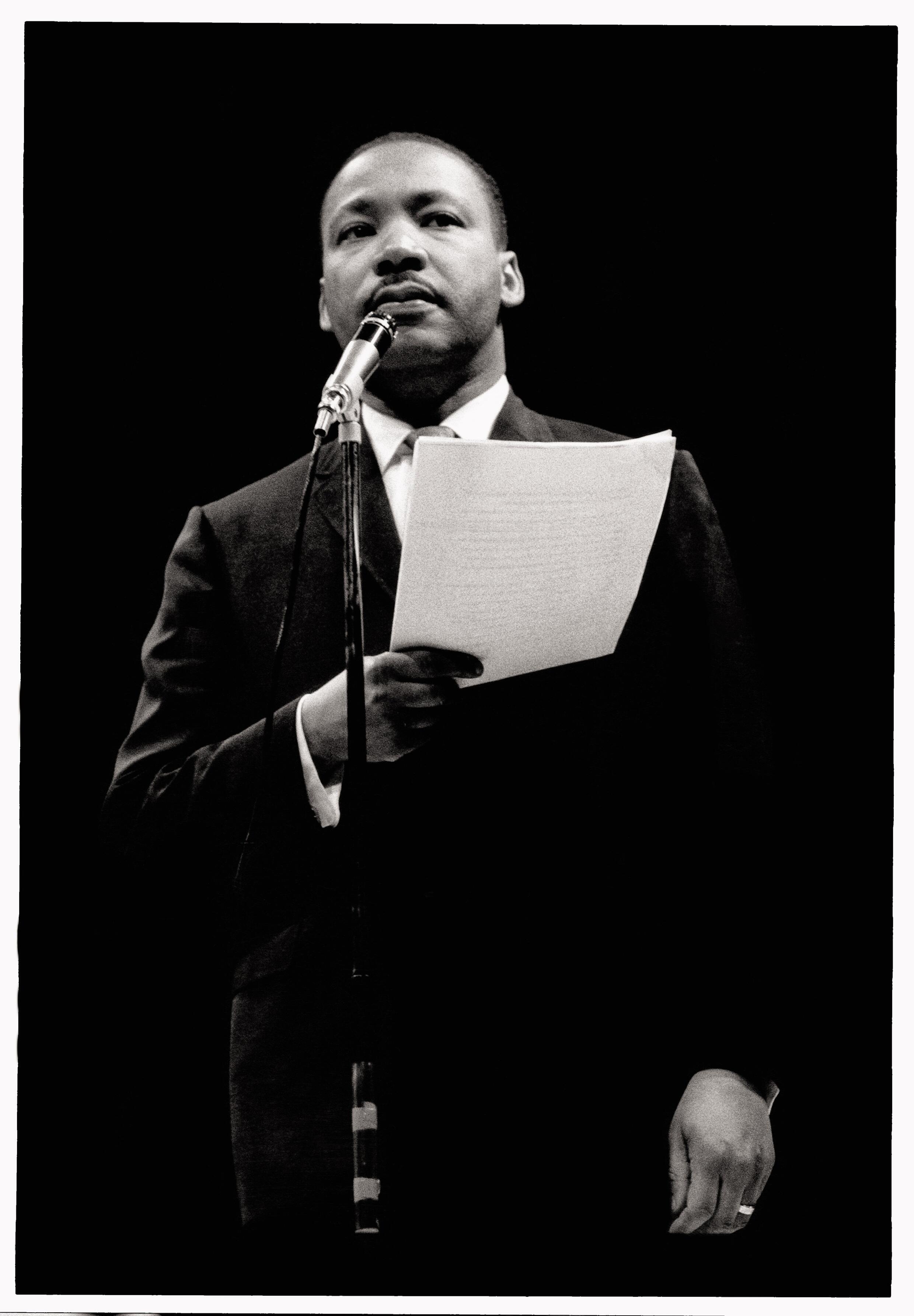 Martin Luther King à la Mutualité, Paris, 1966.