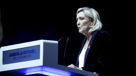 Marine Le Pen et l’État de droit : Simple discours ou position radicale ? Édito
Les déclarations de Marine Le Pen sur l'État de droit représentent-elles un simple rideau de fumée ?
L'État de droit, ne doit pas être "contesté", selon Marine Le Pen, qui s'exprimait, dimanche, en meeting à Nice. Des propos qui peuvent sembler pondérés, même si dans les faits la leader du parti d'extrême droite est à bien des égards plus radicale que le ministre de l'Intérieur.