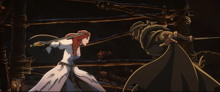 Une image extraite de l'animé japonais "Le Seigneur des anneaux. La Guerre des Rohirrim" de Kenji Kamiyama. (WARNER BROS ENTERTAINMENT INC.)