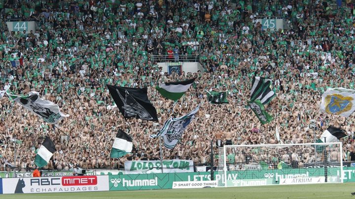 Les tribunes de Saint-Etienne lors d'un match face à Grenoble, le 5 août 2023. (ROMAIN BIARD / ISPORTS)