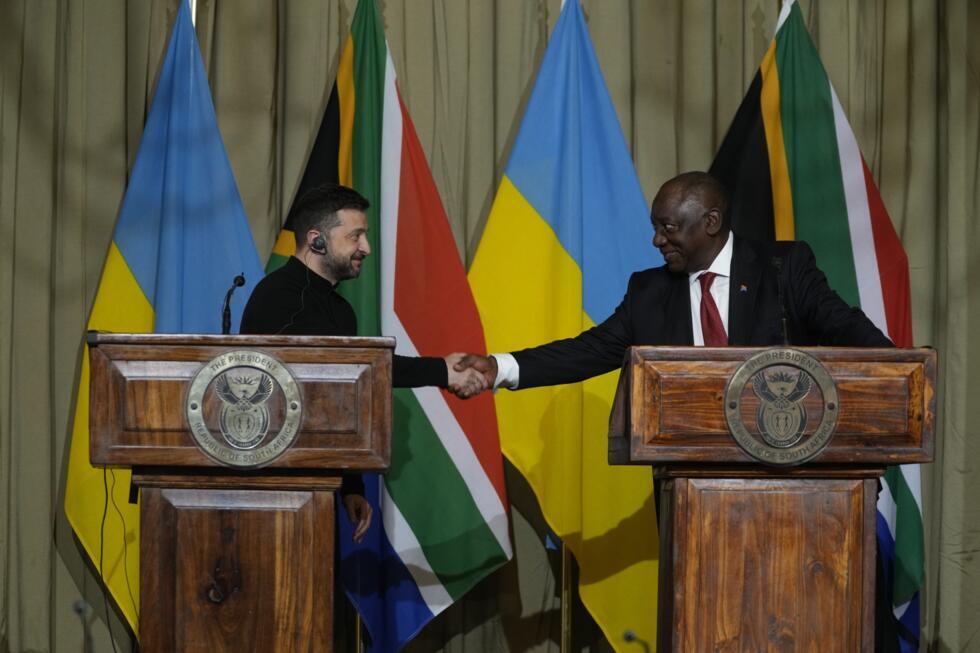 Présidents Volodymyr Zelensky et Ciryl Ramaphosa, le 24 Avril 2025 à Pretoria, Afrique du Sud.