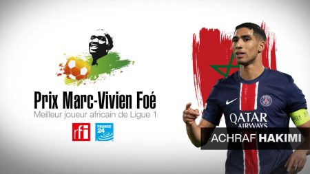 Le défenseur du PSG et du Maroc Achraf Hakimi réclame 2025 Prix Marc-Vivien Foé