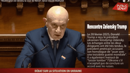"Punchline et humour" : retour sur un discours devenu viral aux États-Unis, celui du sénateur Claude Malhuret contre Donald Trump
          En mars dernier, une vidéo fait le buzz aux États-Unis. On y voit Claude Malhuret, sénateur de l'Allier, critiquer Donald Trump de façon cinglante à propos de la guerre en Ukraine, illustrant l'inquiétude des Français qui viennent de perdre l'un de leurs principaux alliés face à la Russie.