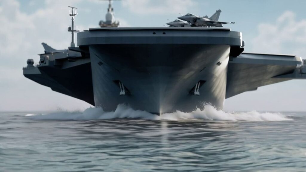 310 mètres de long, nombreuses pistes pour avions... Voici le "France libre", le futur porte-avions français