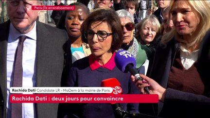 "Cette campagne, de la part d'Emmanuel Grégoire a été outrancière, insultante", dénonce Rachida Dati, lors d'une déambulation dans les rues du 7e arrondissement de Paris. #canal16